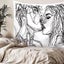 Abstract Line Draw Creative Tapestry Kiss Couple Hippie Wall Hanging Fabr CHK29M Carousel 7