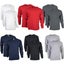 2 Pack Mens Cotton Crew Neck Long Sleeve Blank Plain Basic T-Shirt Tee Top Bulk Carousel 2