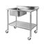 Stainless Steel Sink Bench Kitchen Work Benches Bowl Wheels 304 Carousel 1