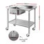 Stainless Steel Sink Bench Kitchen Work Benches Bowl Wheels 304 Carousel 2
