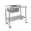 Stainless Steel Sink Bench Kitchen Work Benches Bowl Wheels 304 Carousel 3