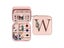 W Initial Letter Travel Jewelry Box Jewelry Case Jewelry Organiser with Mirror Carousel 1