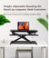 Height Adjustable desk Workspace Riser Sit Stand desk (desktop ) 950x400 mm Carousel 15