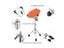 High-quality Full Metal Adjustment Foldable Floor Drum Stand Holder For 10 12 Carousel 5