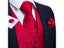Red Paisley Men's Wedding Suit Vest Casual Business Party Waistcoat Vest Neck Carousel 1