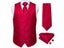 Red Paisley Men's Wedding Suit Vest Casual Business Party Waistcoat Vest Neck Carousel 2