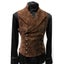 Mens Double Breasted Velvet Vest Stand Collar Black Waistcoat Stage Cosplay Carousel 4