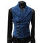 Mens Double Breasted Velvet Vest Stand Collar Black Waistcoat Stage Cosplay Carousel 1