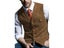 Mens Waistcoat Vest Casual Plaid Wool V Neck Peaked Lapel Slim Fit For Wedding Carousel 1