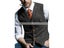 Mens Waistcoat Vest Casual Plaid Wool V Neck Peaked Lapel Slim Fit For Wedding Carousel 2