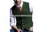 Mens Waistcoat Vest Casual Plaid Wool V Neck Peaked Lapel Slim Fit For Wedding Carousel 5
