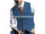 Mens Waistcoat Vest Casual Plaid Wool V Neck Peaked Lapel Slim Fit For Wedding Carousel 6