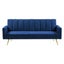 Sofa Bed Convertible Velvet Lounge Recliner Couch Sleeper 3 Seater Blue Carousel 1