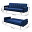 Sofa Bed Convertible Velvet Lounge Recliner Couch Sleeper 3 Seater Blue Carousel 3
