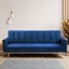 Sofa Bed Convertible Velvet Lounge Recliner Couch Sleeper 3 Seater Blue Carousel 7