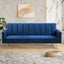 Sofa Bed Convertible Velvet Lounge Recliner Couch Sleeper 3 Seater Blue Carousel 8