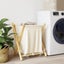 Laundry Basket Cream White 45x55x63.5 Cm Bamboo Tlnbtp Carousel 9