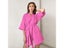 Solid Cotton Bathrobe For Women - Three Quarter Sleeves Sexy Mini Dress Carousel 6