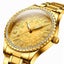 S777 Men Gold-Plated Diamond Zodiac Pattern Quartz Watch Steel Belt Carousel 3