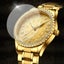 S777 Men Gold-Plated Diamond Zodiac Pattern Quartz Watch Steel Belt Carousel 6