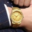 S777 Men Gold-Plated Diamond Zodiac Pattern Quartz Watch Steel Belt Carousel 10