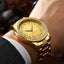 S777 Men Gold-Plated Diamond Zodiac Pattern Quartz Watch Steel Belt Carousel 11