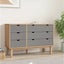 Drawer Cabinet Otta Brown & Grey 111x43x73.5 Cm Solid Wood Pine Tanpnl Carousel 1