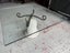 A Quality Concrete Fluted Central Pillar Glass Topped Coffee Table Carousel 3