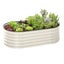 Galvanised Steel Garden Bed 9-in-1 Modular Oval Vegetable Planter [Cream] Carousel 12