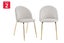 Set of 2 Shangri-La Subiaco Velvet Dining Chairs (Light Grey) Carousel 2