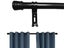 160.4cm Curtain Rod Extendable Adjustable Rail Pole Set with Bracket Black Carousel 1