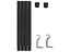 160.4cm Curtain Rod Extendable Adjustable Rail Pole Set with Bracket Black Carousel 2