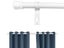 160.4cm Curtain Rod Extendable Adjustable Rail Pole Set with Bracket White Carousel 1