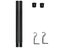 83.2cm Curtain Rod Extendable Adjustable Rail Pole Pommel Set with Bracket Black Carousel 2