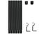 237.6cm Curtain Rod Extendable Adjustable Rail Pole Set with Bracket Black Carousel 2