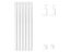 237.6cm Curtain Rod Extendable Adjustable Rail Pole Set with Bracket White Carousel 2