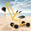 Kids Ride On Car Digger Bulldozer Sandpit Play Toys Rotate Seat Yellow Carousel 5