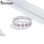 S925 Sterling Silver Pink Wreath Finger Ring for Women Carousel 6