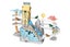 Toy Dinosaur Race Track Set Electric Educational Assembly Toys With Music-Grey Carousel 1