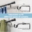 Marlow Black Curtain Rod Steel Quiet Rail Pole Pommel Set Extendable Carousel 3