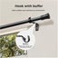 Marlow Black Curtain Rod Steel Quiet Rail Pole Pommel Set Extendable Carousel 6