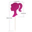 Glitter Hot Pink Girl Cake Topper Set-Glitter Doll Head Cake Toppers Carousel 2