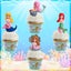 4pcs Mermaid Cake Topper Little Cute Mermaid Doll Figurines Carousel 4