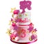 36Pcs Hot Pink Girl Cake Toppers Cake Decorations with Pink Gold Carousel 1
