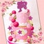 36Pcs Hot Pink Girl Cake Toppers Cake Decorations with Pink Gold Carousel 6