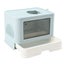Foldable Cat Litter Box Tray Enclosed Kitty Toilet Hood Hair Grooming Blue Carousel 2