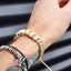 Bone Carving Cylinder Bead Macrame Bracelet - Tan Carousel 5