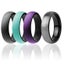 ROQ Silicone Wedding Twin Brushed 6mm Ring Set - Turquoise by ROQ for Women -... Carousel 1