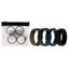 ROQ Silicone Wedding 2Layer Beveled 8mm Ring Set - Green by ROQ for Men - 4 x... Carousel 1