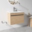 Vanity - 600mm Wall Hung Light Oak Vanity PLYWOOD Carousel 2